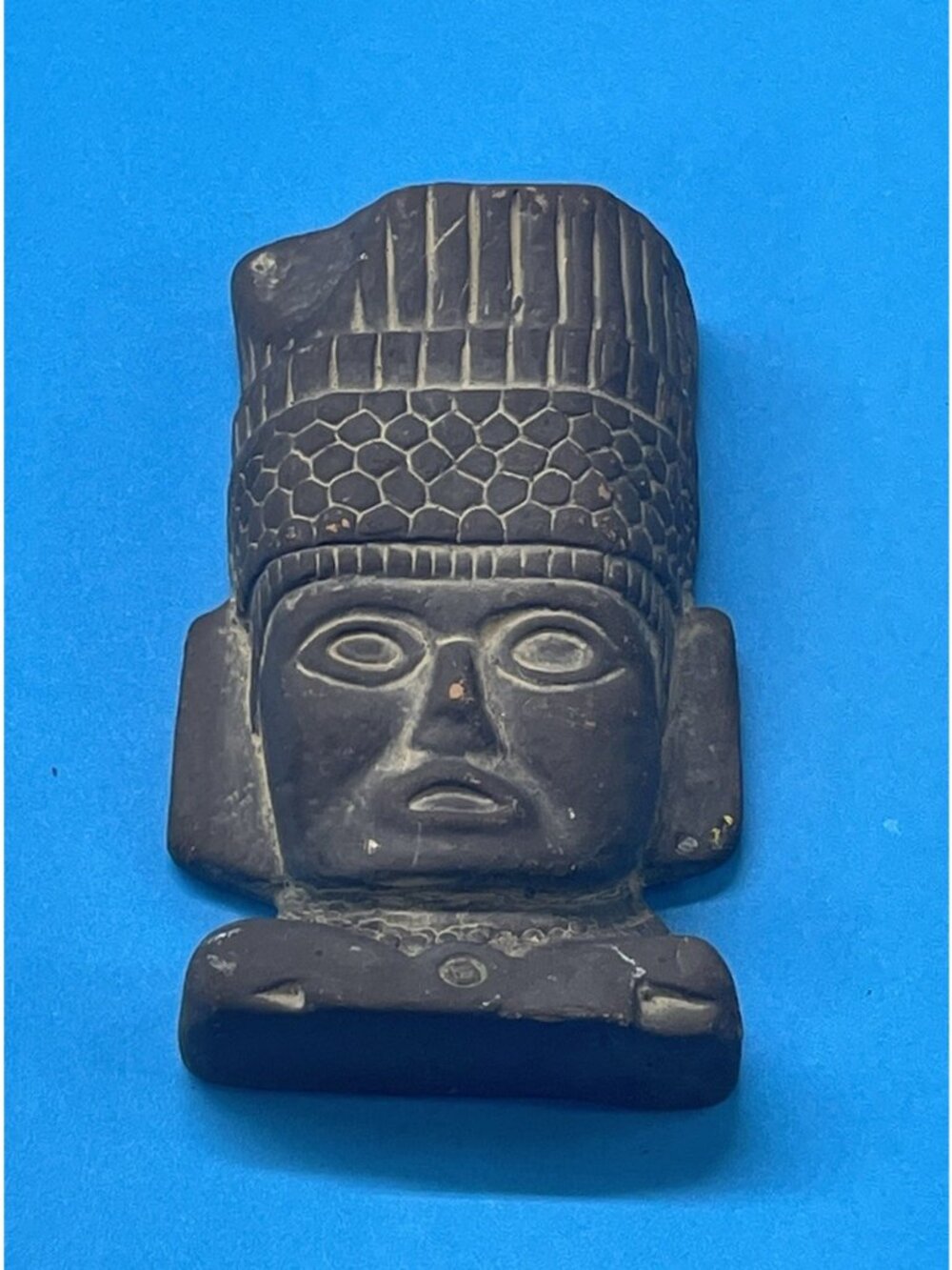 Vintage Mexican Aztec Red Clay Pottery Terracotta Figure Head